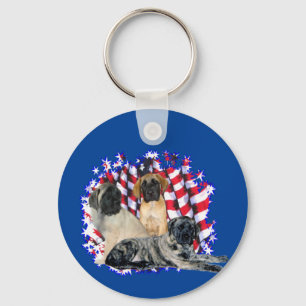 Mastiff (puppies) Patriot Keychain