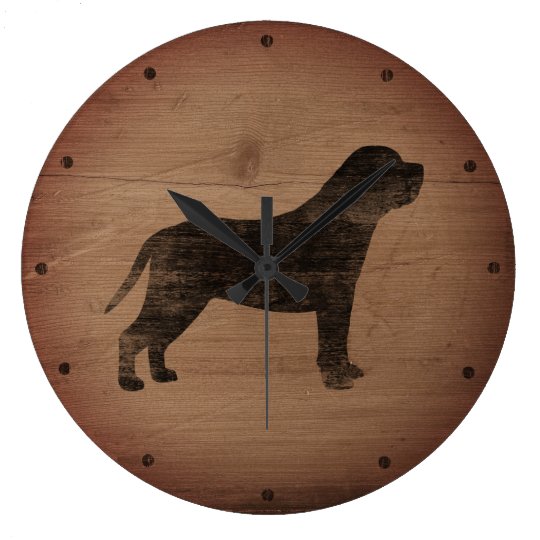 Mastiff Silhouette Rustic Wallclocks