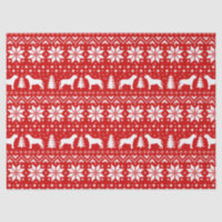 Mastiff Silhouettes Christmas Pattern Red