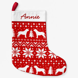 Mastiff Silhouettes Christmas Sweater Pattern Cute Small Christmas Stocking