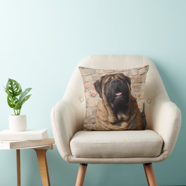 Mastiff Throw Pillow (Chair)