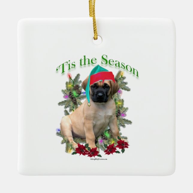 Mastiff ‘Tis Ceramic Ornament (Front)
