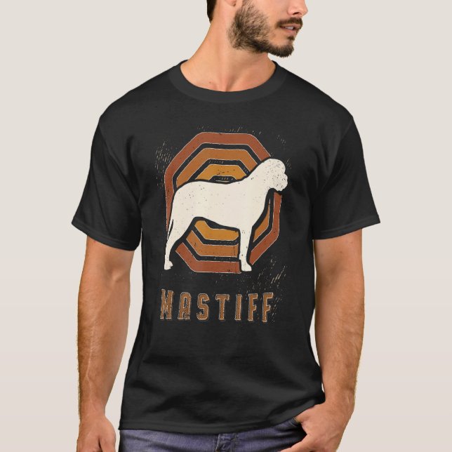 Mastiff Vintage Retro Classic Dog Love T-Shirt (Front)