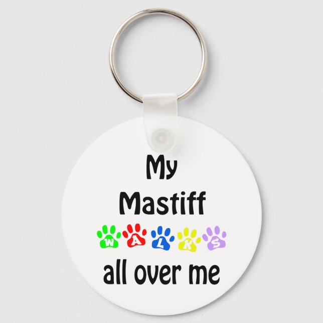 Mastiff Walks Design Keychain (Front)