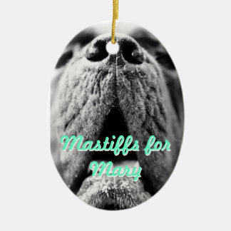 Mastiffs for Mary Oval Ornament