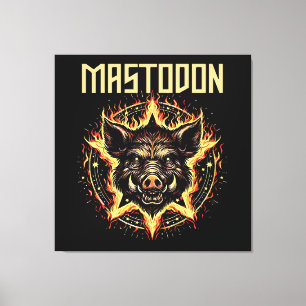 Mastodon Boar Fire Canvas Print