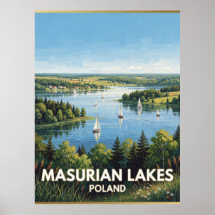 Masurian Lakes Poland Scenic Travel Landscape  Poster