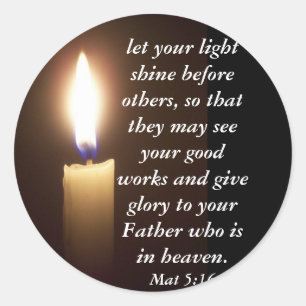 Mat 5:16 classic round sticker