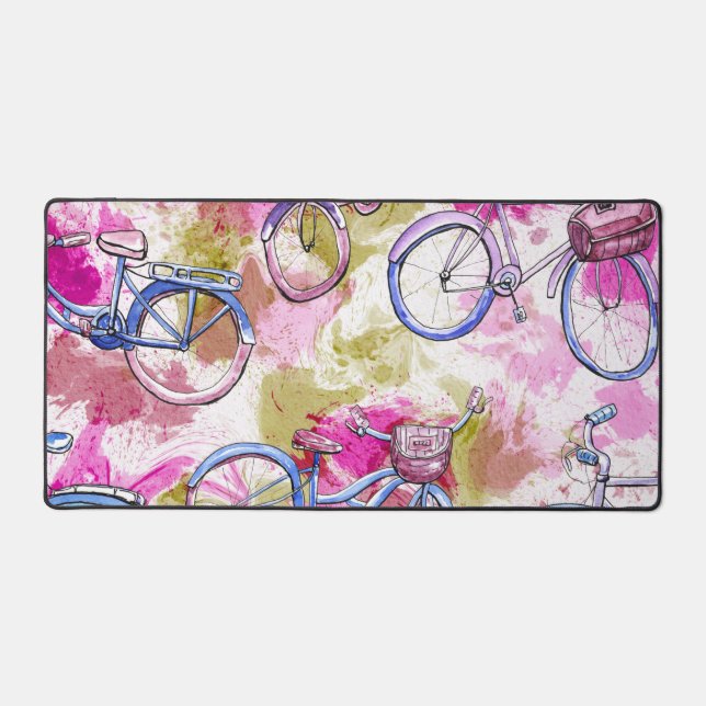 Mat de bureau à vélo rose (Recto)