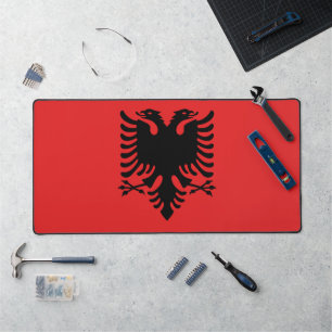 Mat de bureau avec drapeau d'Albanie