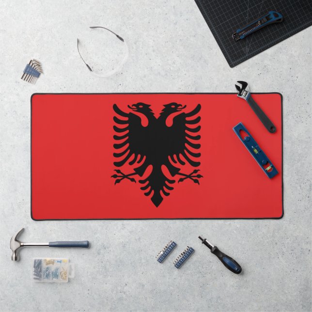 Mat de bureau avec drapeau d'Albanie (Poste de travail)