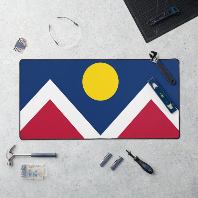 Mat de bureau avec drapeau de Denver, USA (Poste de travail)