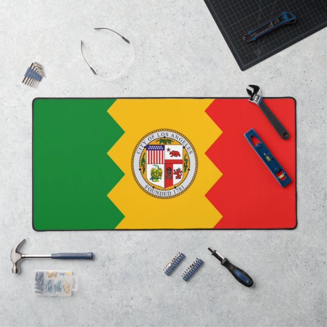 Mat de bureau avec drapeau de Los Angeles, USA (Poste de travail)