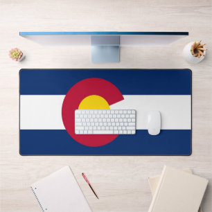 Mat de bureau avec drapeau du Colorado, États-Unis