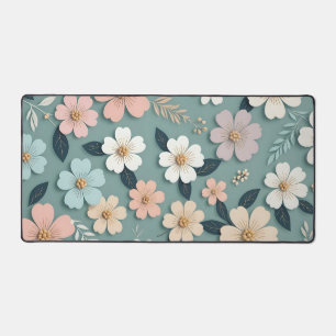 Mat de bureau floral - Nom personnalisé Décor de b