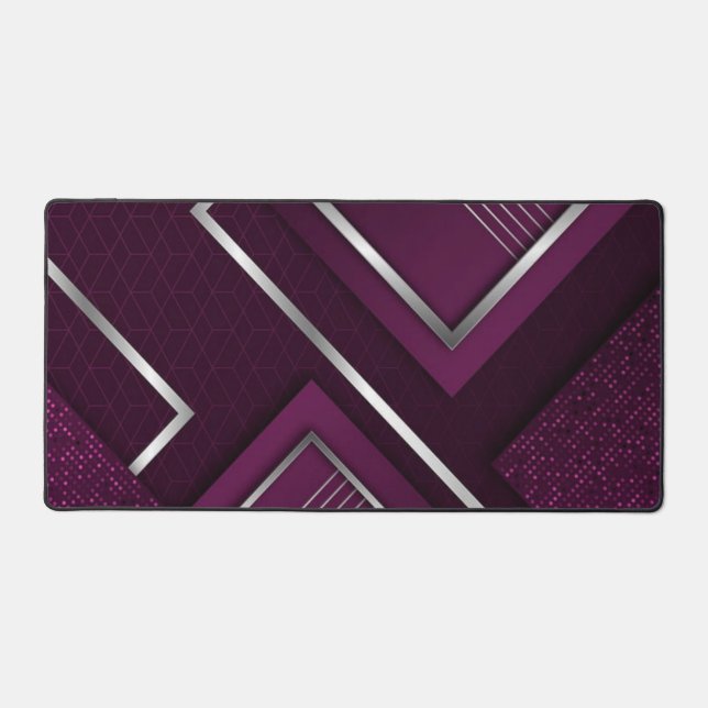 Mat de bureau géométrique violet - Décor de bureau (Recto)