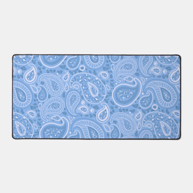 Mat de bureau Leopard Blue Paisley (Recto)