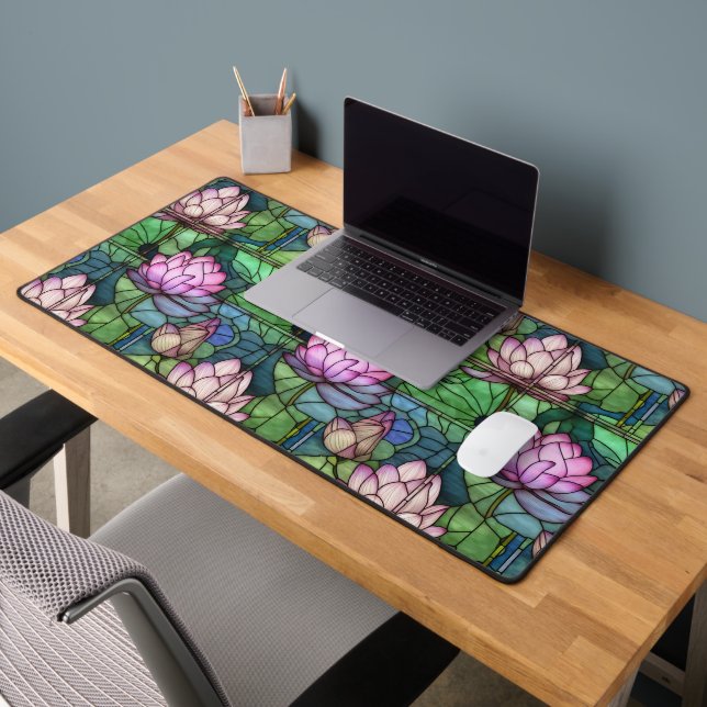 Mat de bureau Lotus en verre tendu (Bureau 2)