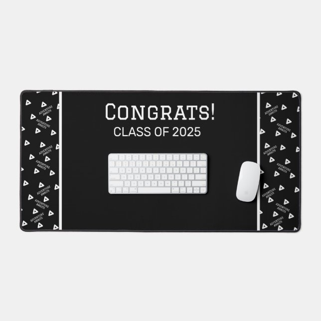 Mat de bureau personnalisé noir et blanc (Clavier et souris)