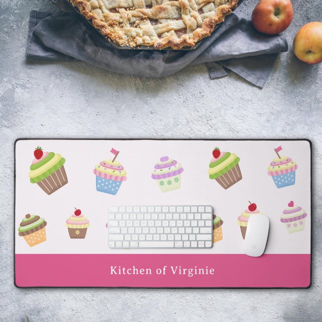 Mat de bureau rose Cupcake (Cupcake Pink Desk Mat)