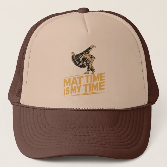 Mat Time is My Time Jiu Jitsu Mat Mastery BJJ Trucker Hat (Front)