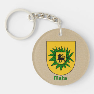 Mata Historical Shield and Spanish Flag Keychain