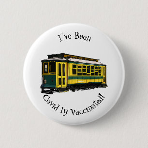 Mata trolley cartoon illustration 2 inch round button