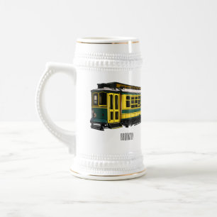 Mata trolley cartoon illustration beer stein