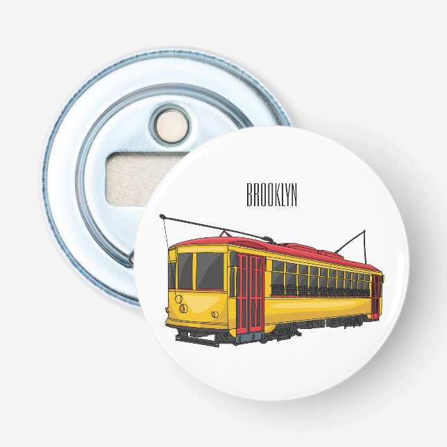 Mata trolley cartoon illustration  bottle opener (Front)