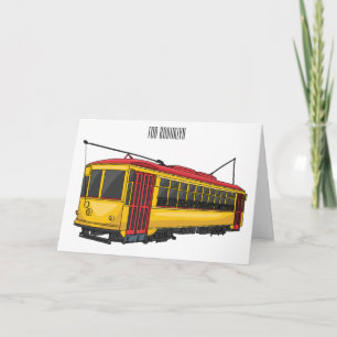 Mata trolley cartoon illustration card