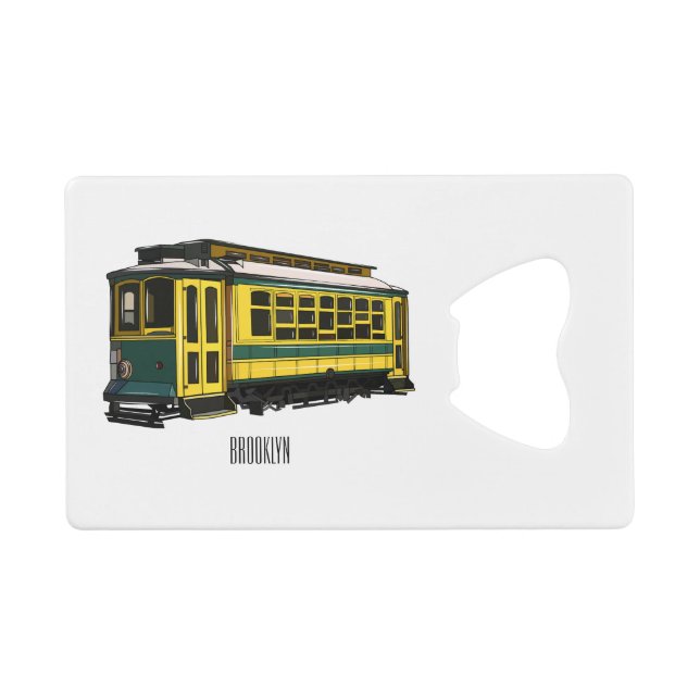 Mata trolley cartoon illustration credit card bottle opener (Front (Horizontal))