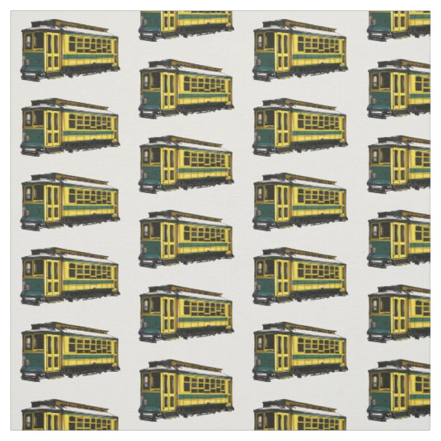 Mata trolley cartoon illustration fabric (Swatch)