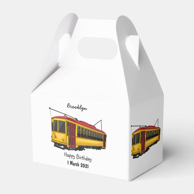 Mata trolley cartoon illustration favor box (Front Side)