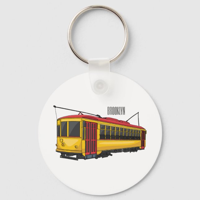 Mata trolley cartoon illustration keychain (Front)