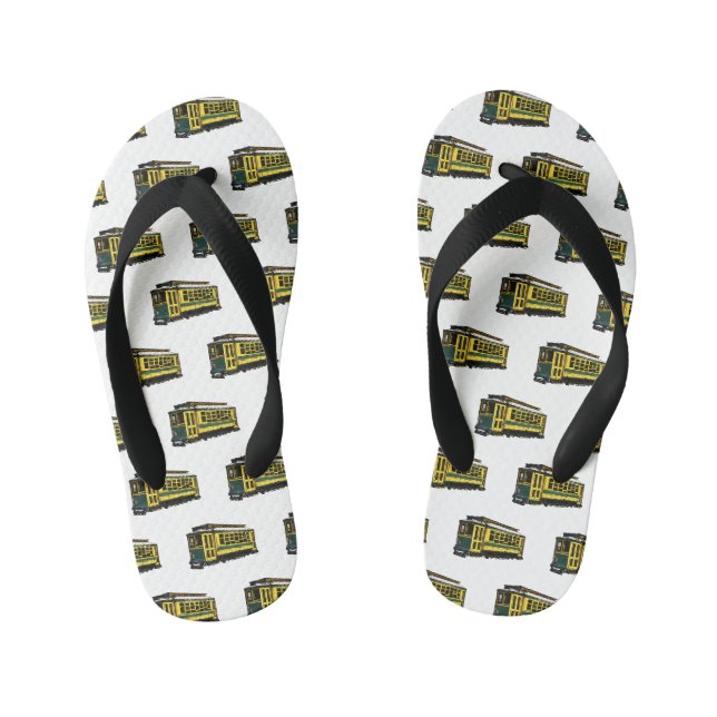 Mata trolley cartoon illustration kid's flip flops (Footbed)