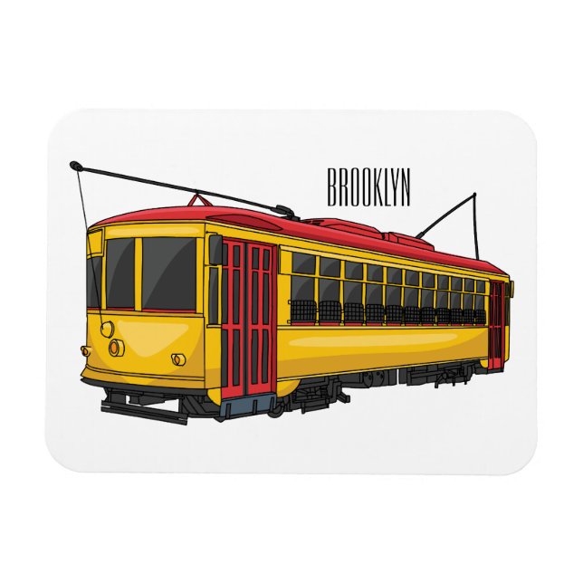 Mata trolley cartoon illustration magnet (Horizontal)