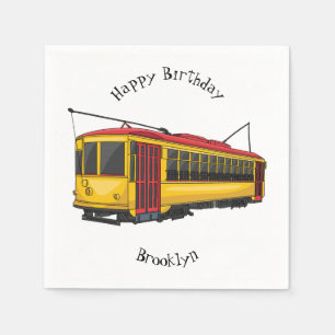 Mata trolley cartoon illustration napkin