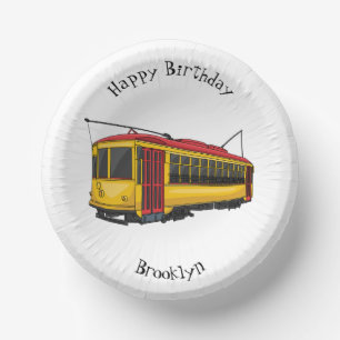 Mata trolley cartoon illustration  paper plate