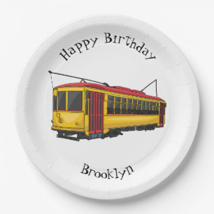 Mata trolley cartoon illustration  paper plate