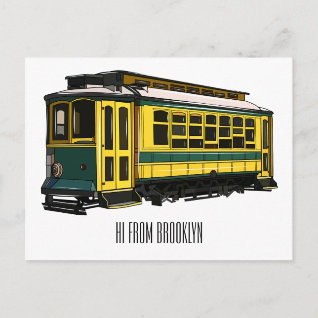 Mata trolley cartoon illustration postcard (Front)