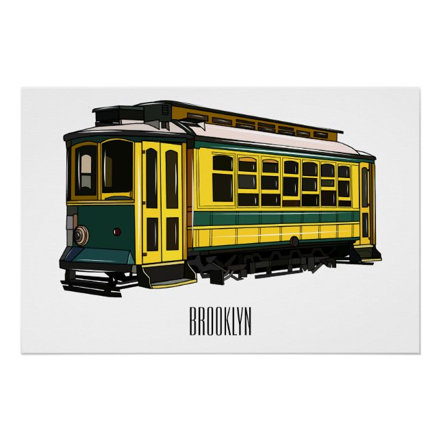 Mata trolley cartoon illustration poster (Front)