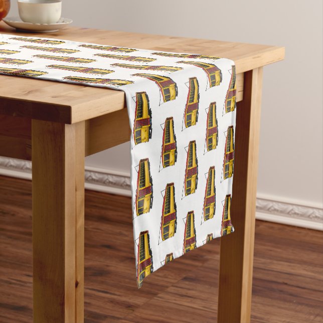 Mata trolley cartoon illustration short table runner (In Situ)