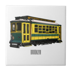 Mata trolley cartoon illustration tile