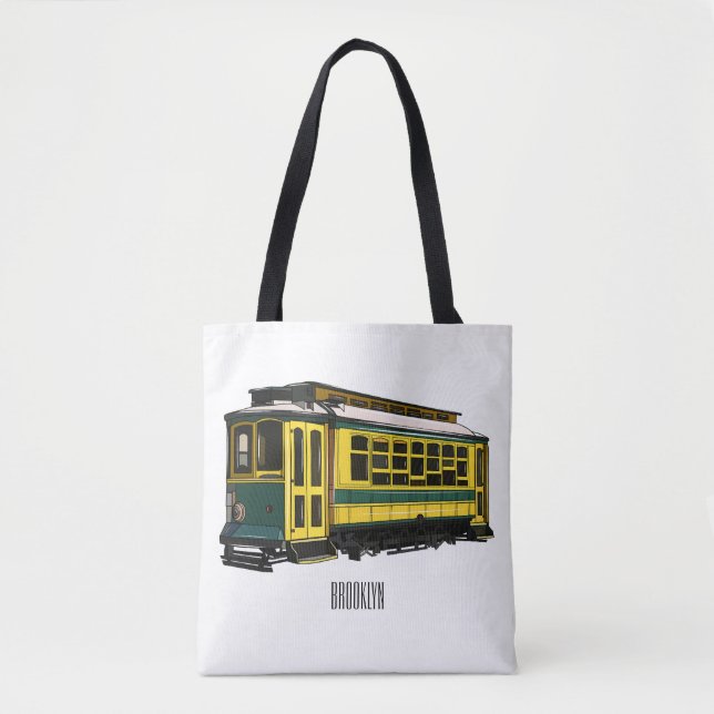 Mata trolley cartoon illustration tote bag (Front)