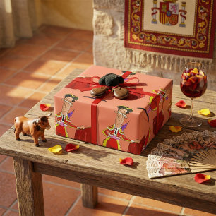 Matador with Red Cape Spanish Bullfighter Wrapping Paper
