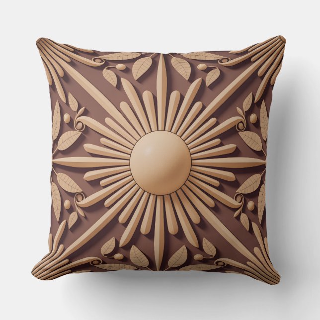 Matahari Radiance Relief 3d Batik Motif Throw Pillow (Front)
