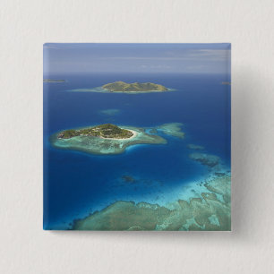 Matamanoa Island and coral reef, Mamanuca Island 2 Inch Square Button