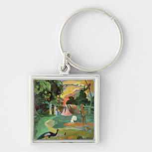 Matamoe or, Landscape with Peacocks, 1892 Keychain