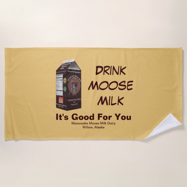 Matanuska Moose Milk Beach Towel (Front)
