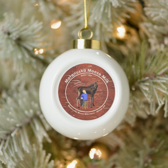Matanuska Moose Milk Ceramic Ball Christmas Ornament (Tree)